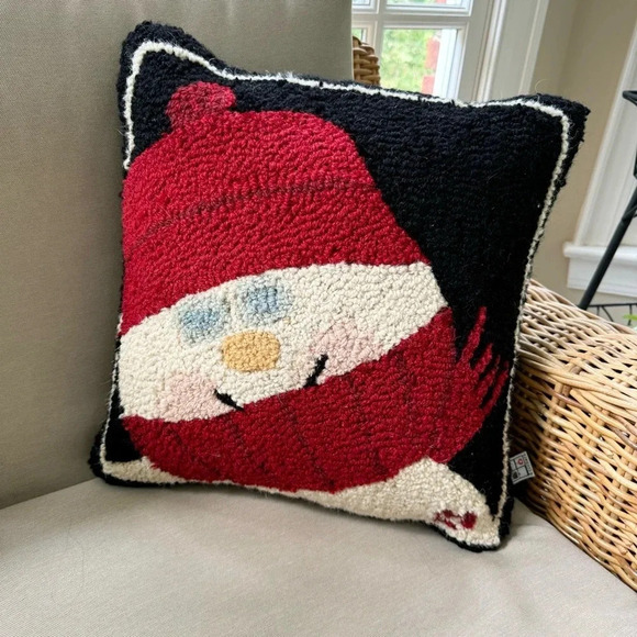 Chandler Four Corners Wool Laura Megroz 2009 Sweet Snowman Pillow 18” - Picture 8 of 9